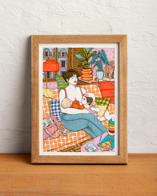 ilustración dando el pecho