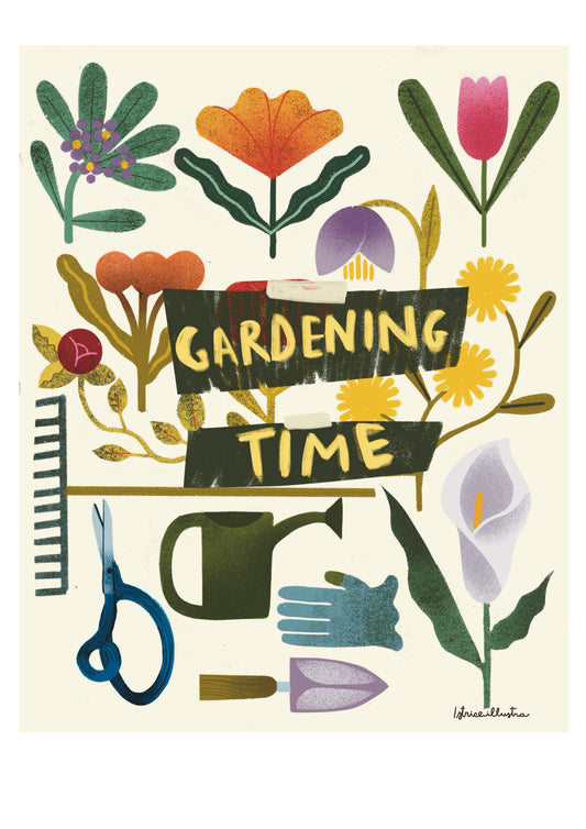 Gardening Time – ilustración original de Istriceillustra | Leopardo Leopardi Barcelona