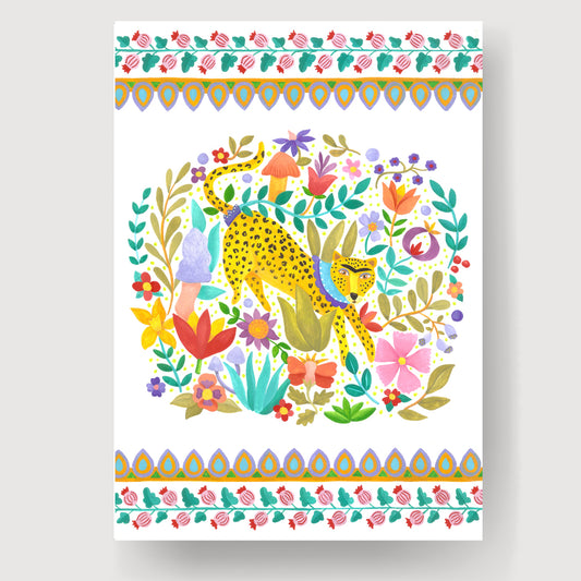 ilustracion gato con flores