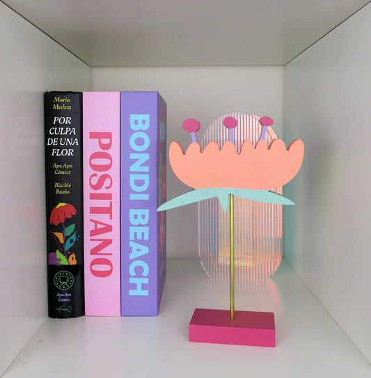 flor suspendida de madera (naranja)