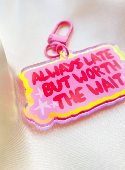 Llavero always late – Ilustración original de Laura Ortiz | Leopardo Leopardi Barcelona