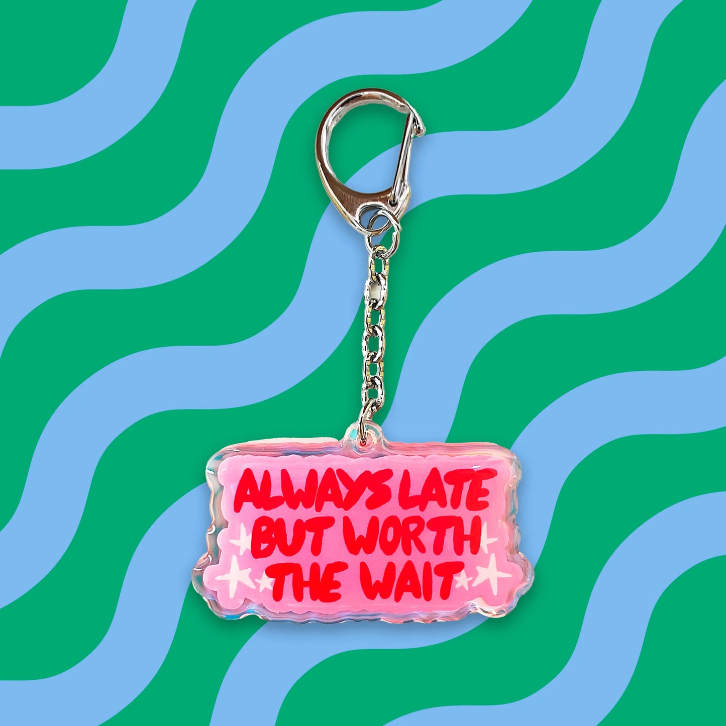 Llavero always late – Ilustración original de Laura Ortiz | Leopardo Leopardi Barcelona