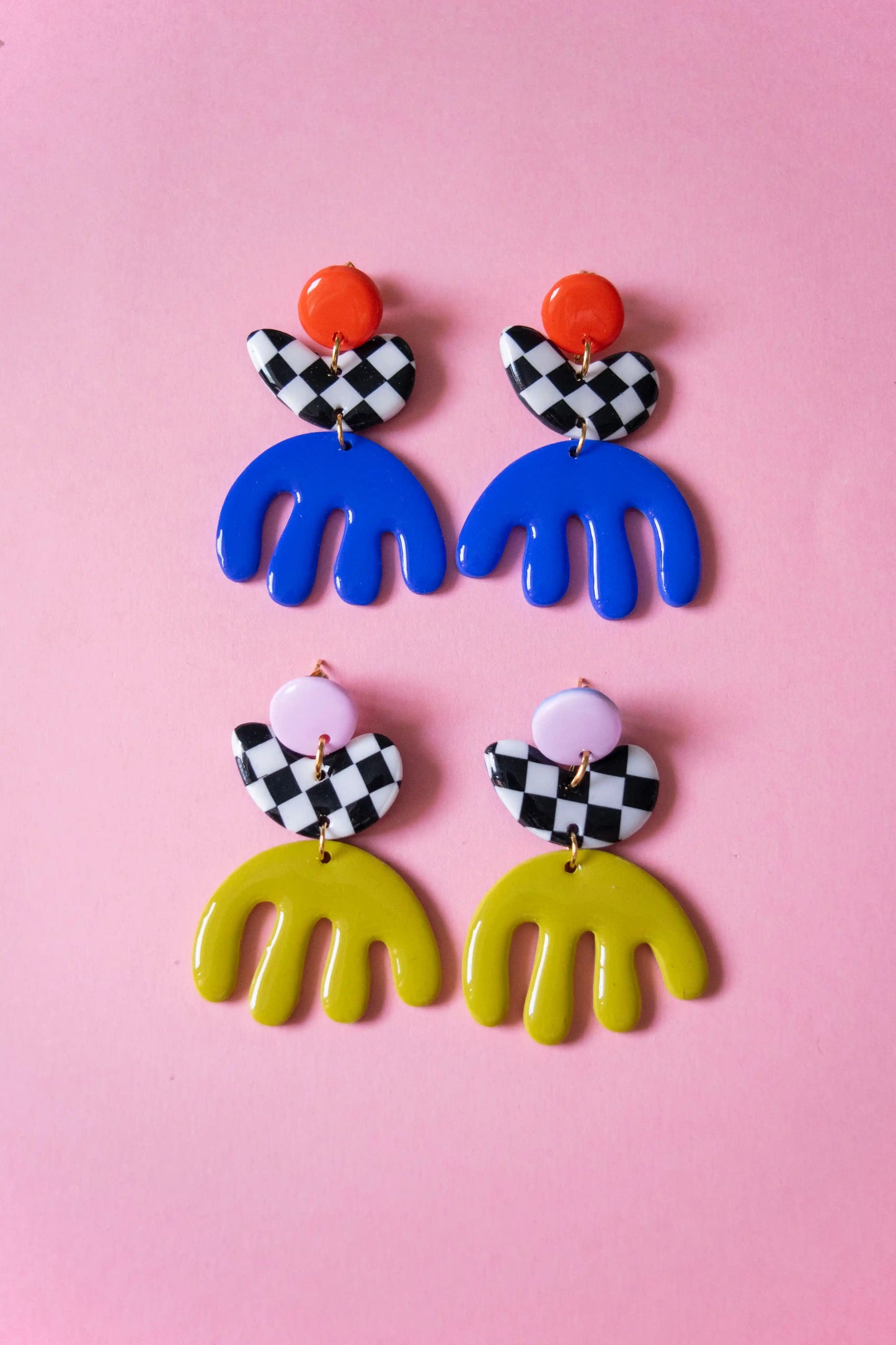 Pendientes Matisse damero verde – JULIAHACECOSAS | Tienda de diseño Barcelona