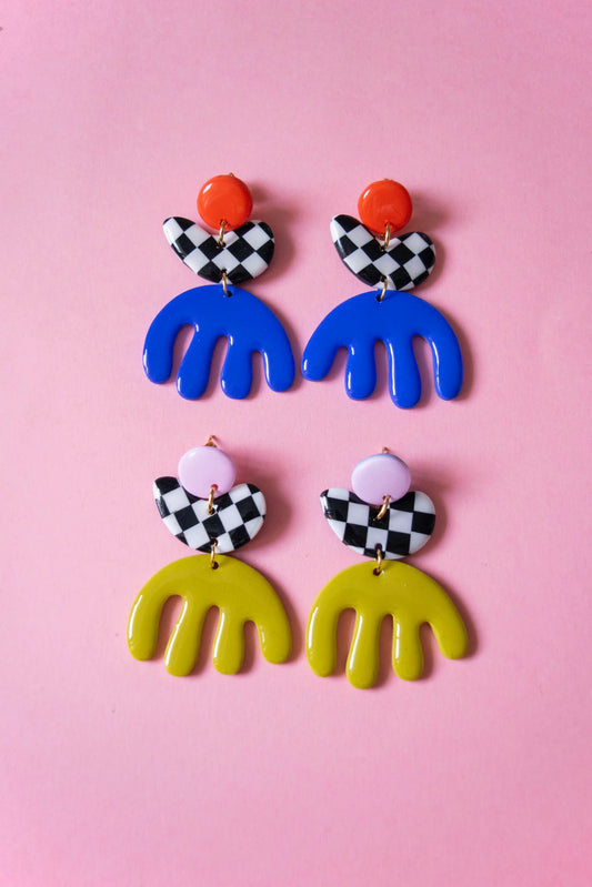 Pendientes Matisse damero verde – JULIAHACECOSAS | Tienda de diseño Barcelona