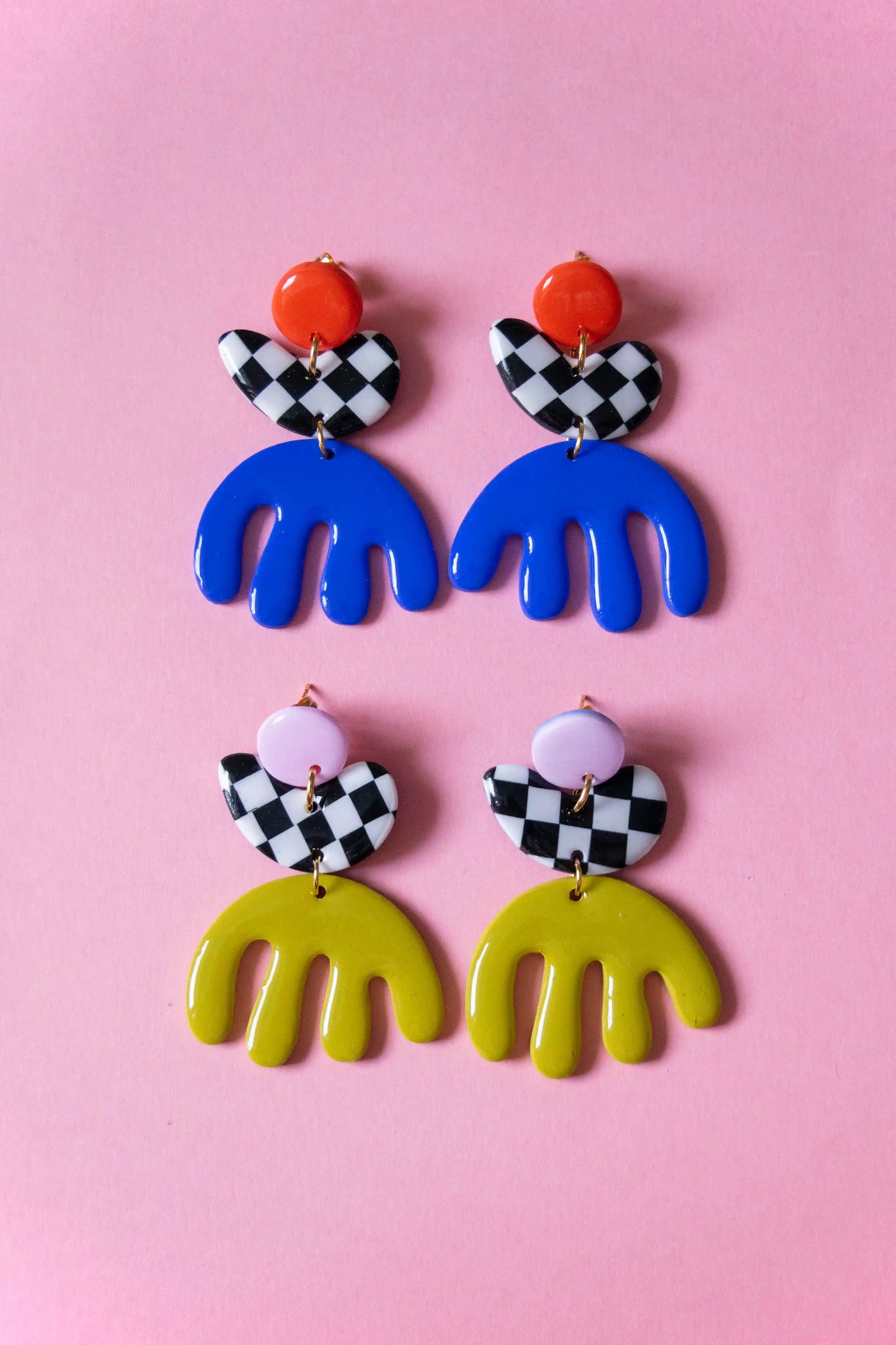 Pendientes Matisse damero verde – JULIAHACECOSAS | Tienda de diseño Barcelona