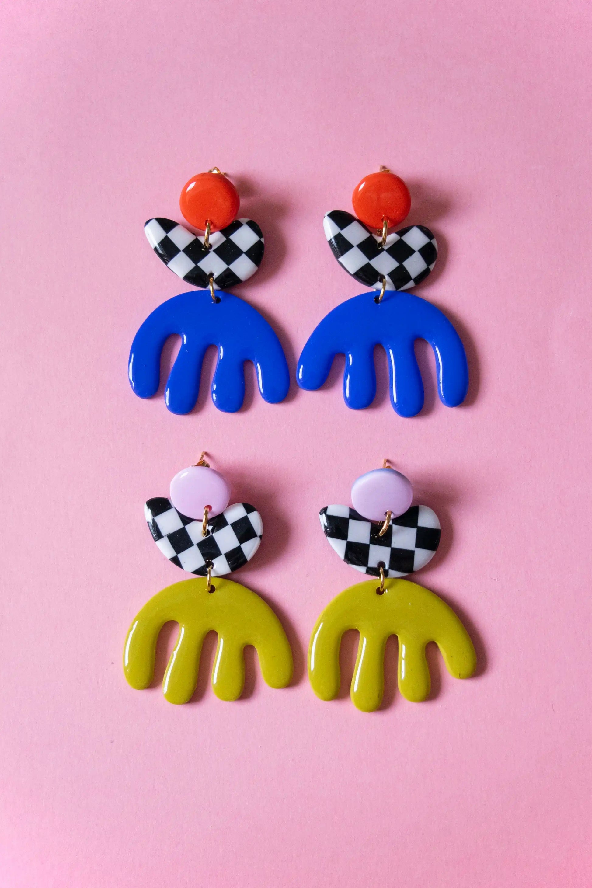 Pendientes Matisse damero verde – JULIAHACECOSAS | Tienda de diseño Barcelona