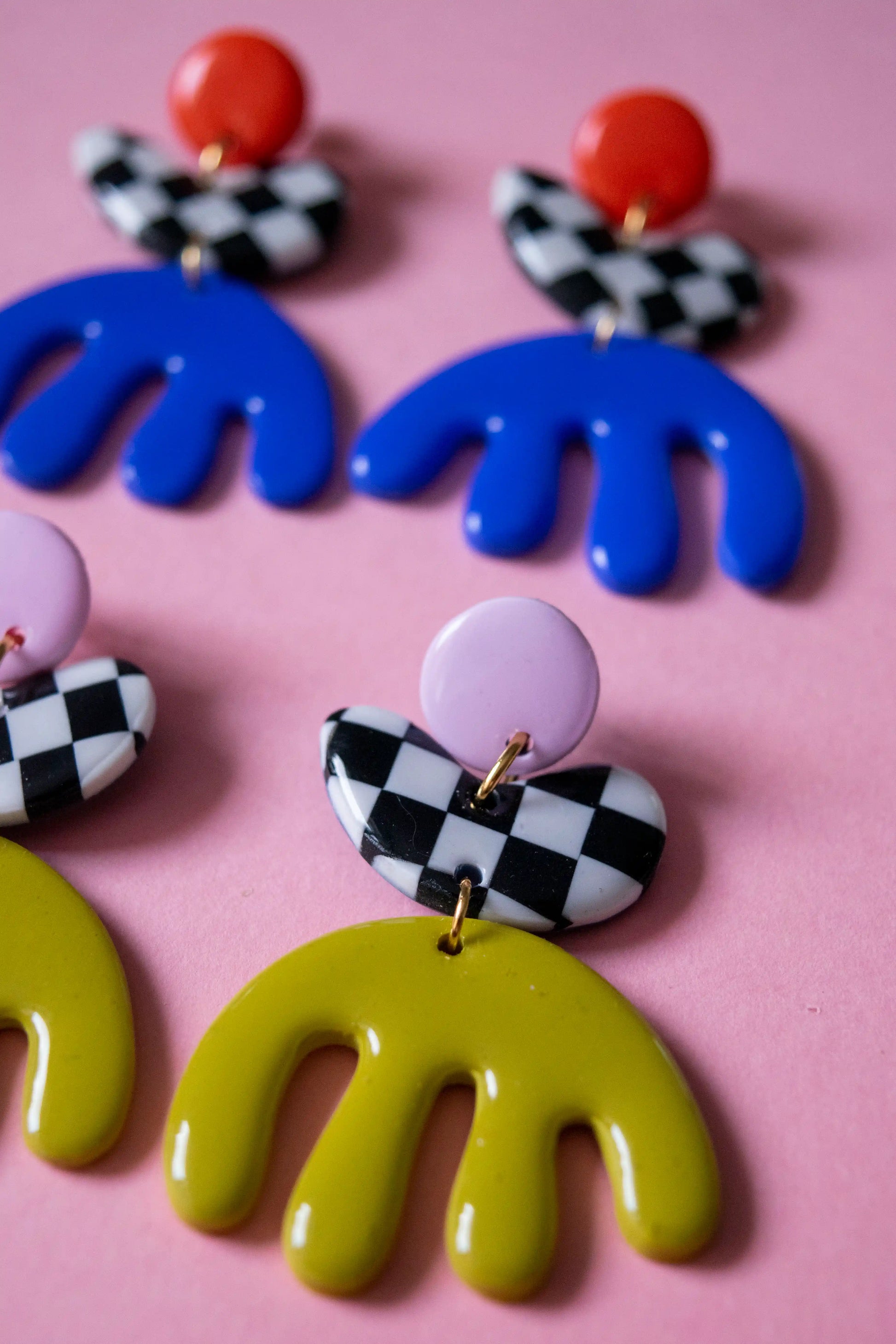 Pendientes Matisse damero verde – JULIAHACECOSAS | Tienda de diseño Barcelona