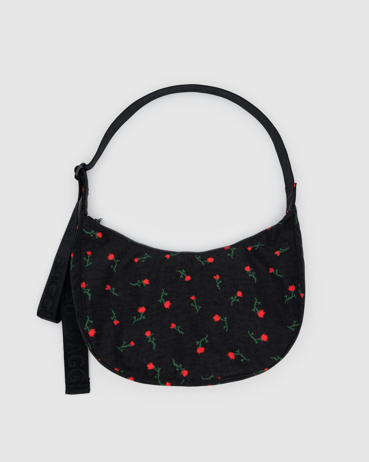 bolso negro flores baggu