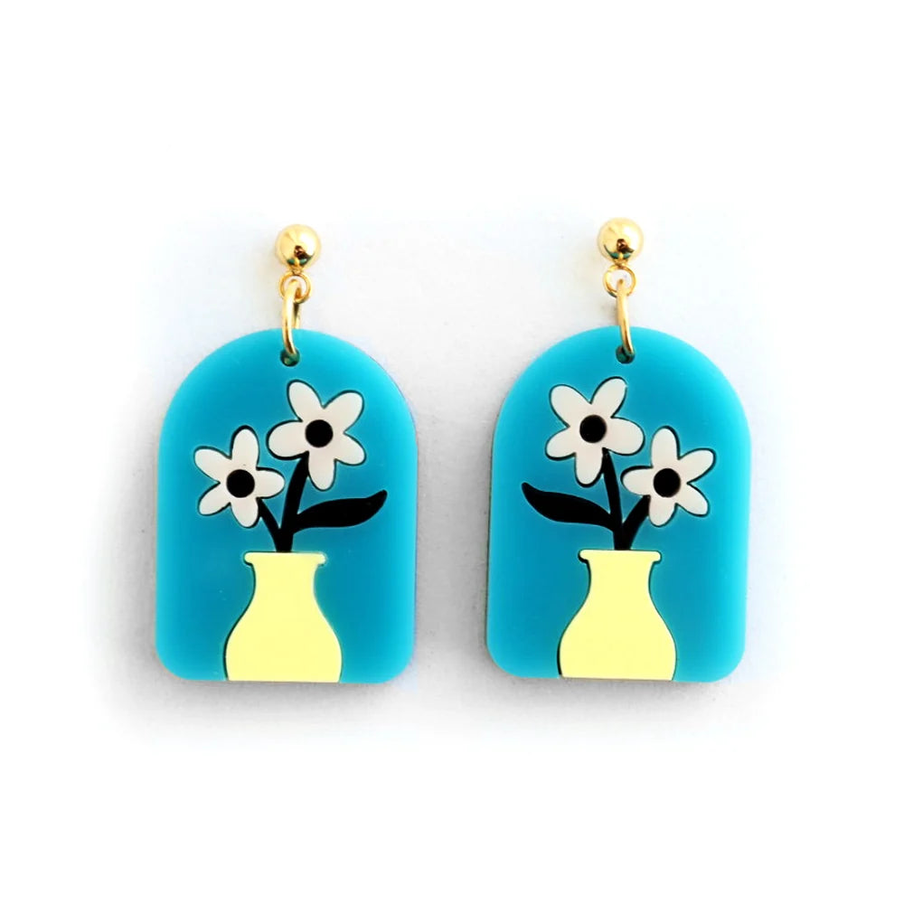 Night landscape earrings