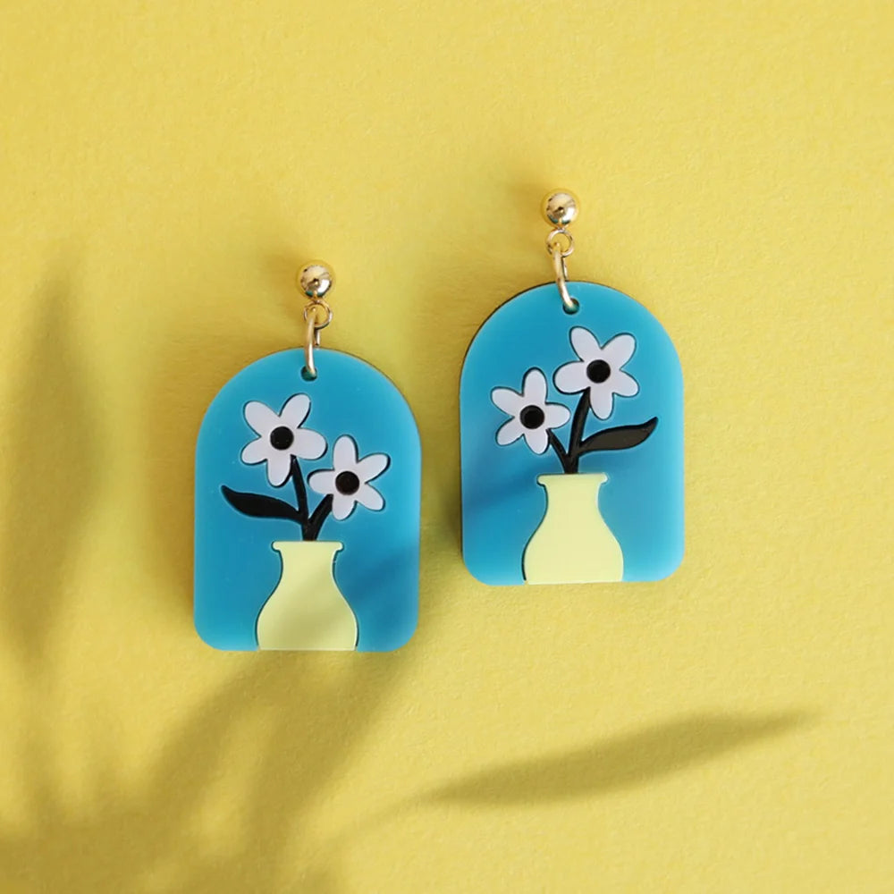 Night landscape earrings