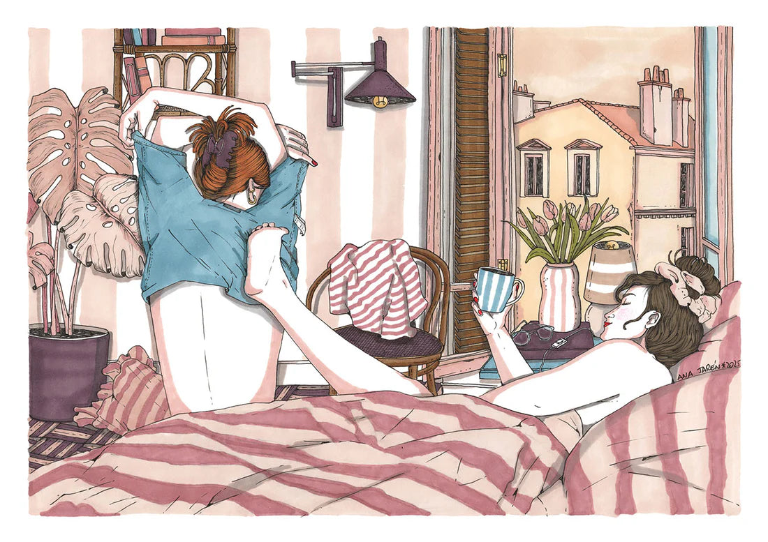 ilustración ven a la cama