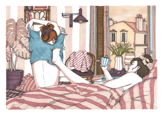 ilustración ven a la cama