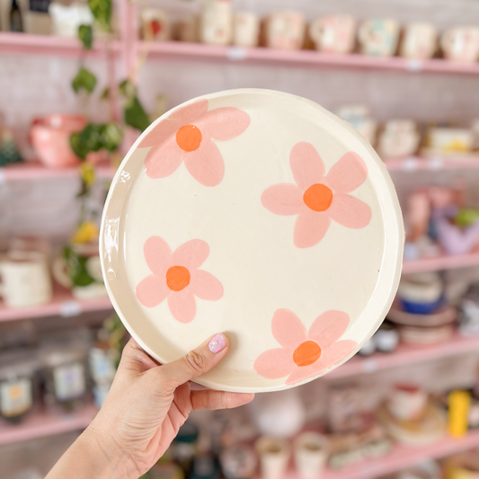 large plate pink flowers