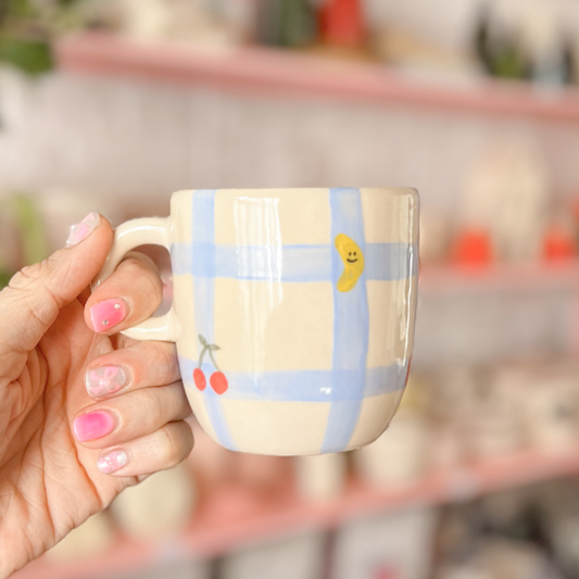 blue fun mug