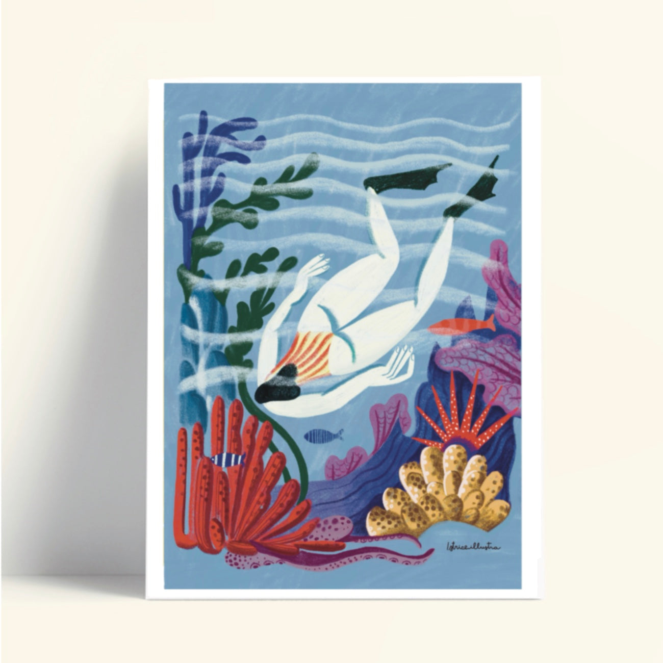 Underwater – ilustración original de Istriceillustra | Leopardo Leopardi Barcelona