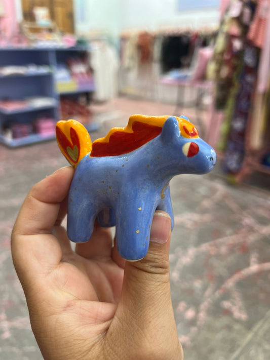 miniatura caballo azul