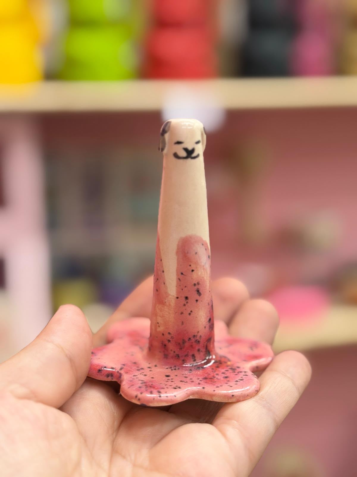 anillero perro rosa