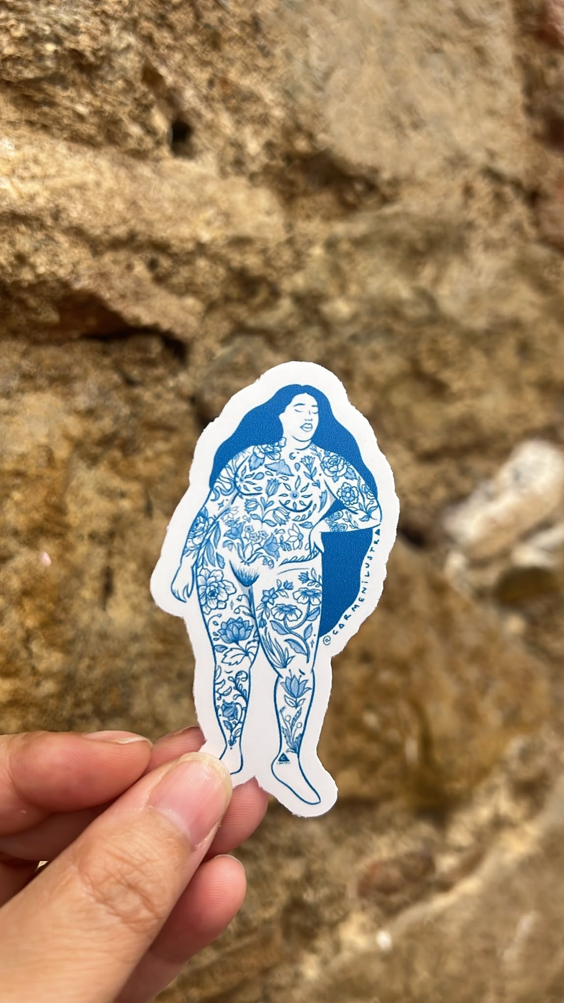 sticker gorda de pie
