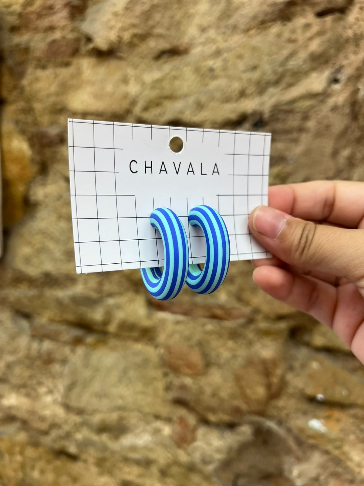 aros rayas azules