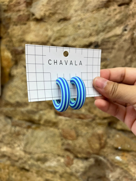 aros rayas azules