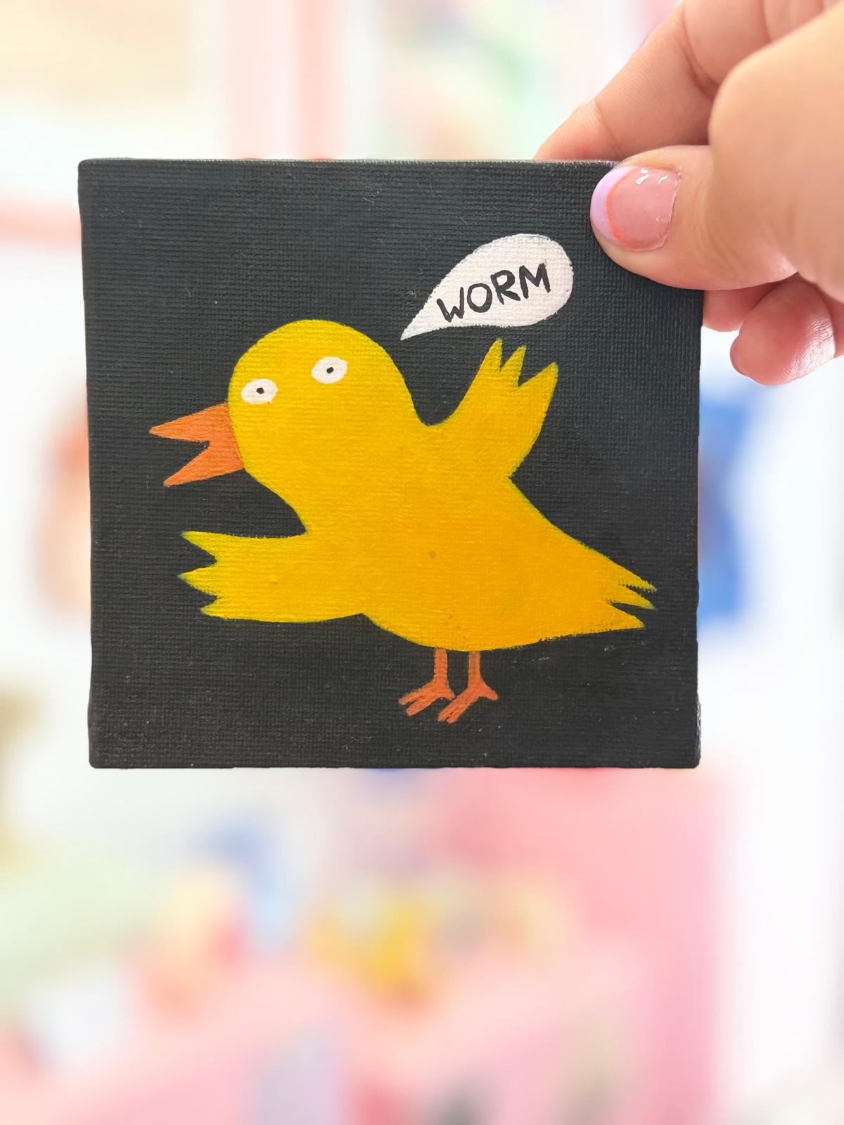 cuadro pajarito worm