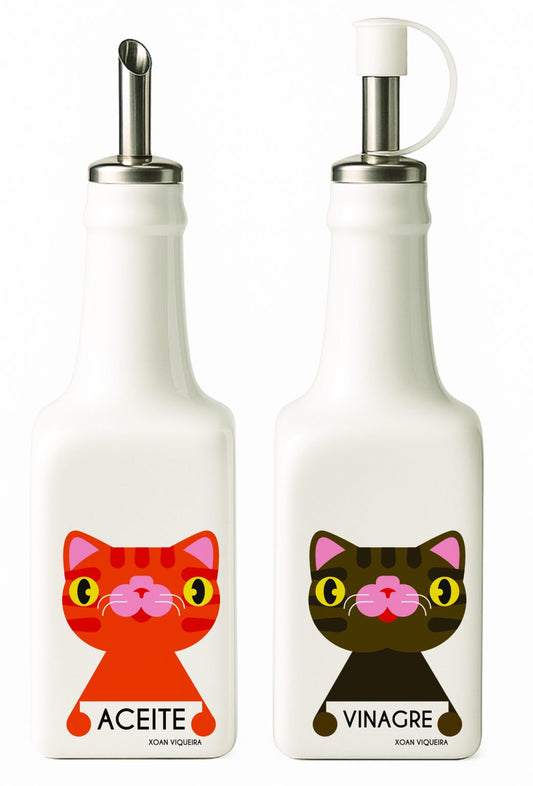 aceitera y vinagrera gatos