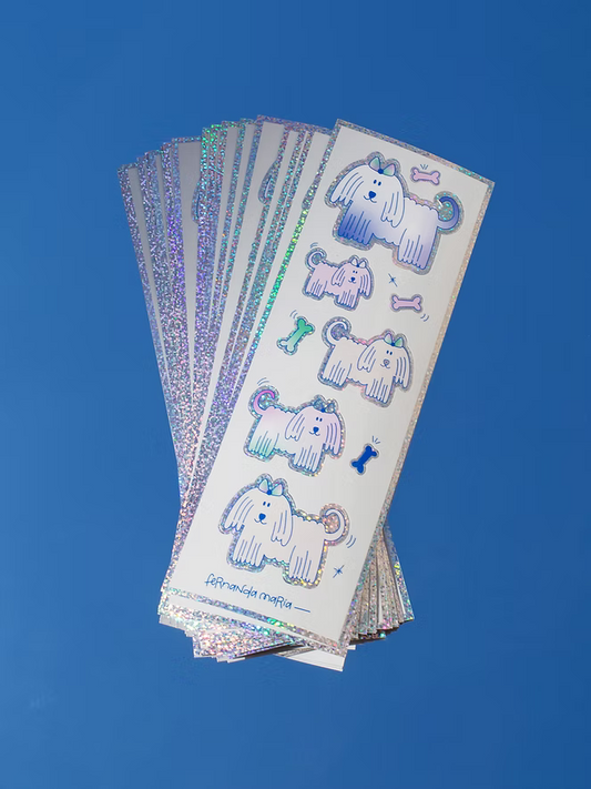 sticker sheet bobtail dog