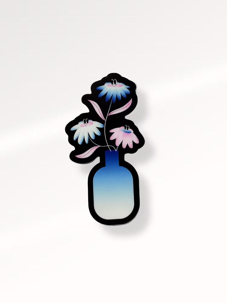 sticker 3 flowers in pot