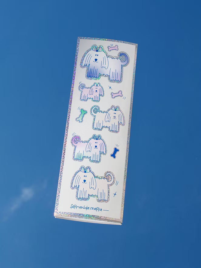sticker sheet bobtail dog