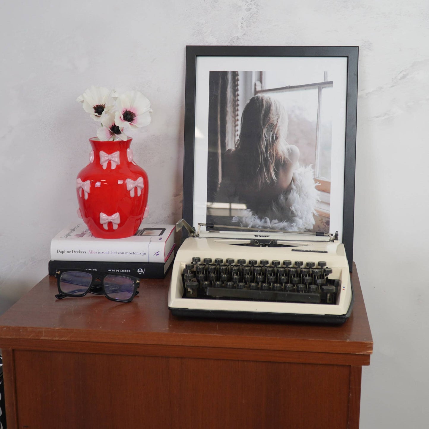 jarron lazos rojo grande