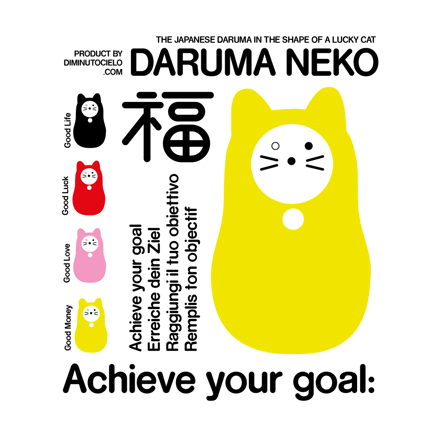 Daruma-Neko (NEGRO): BUENA VIDA.