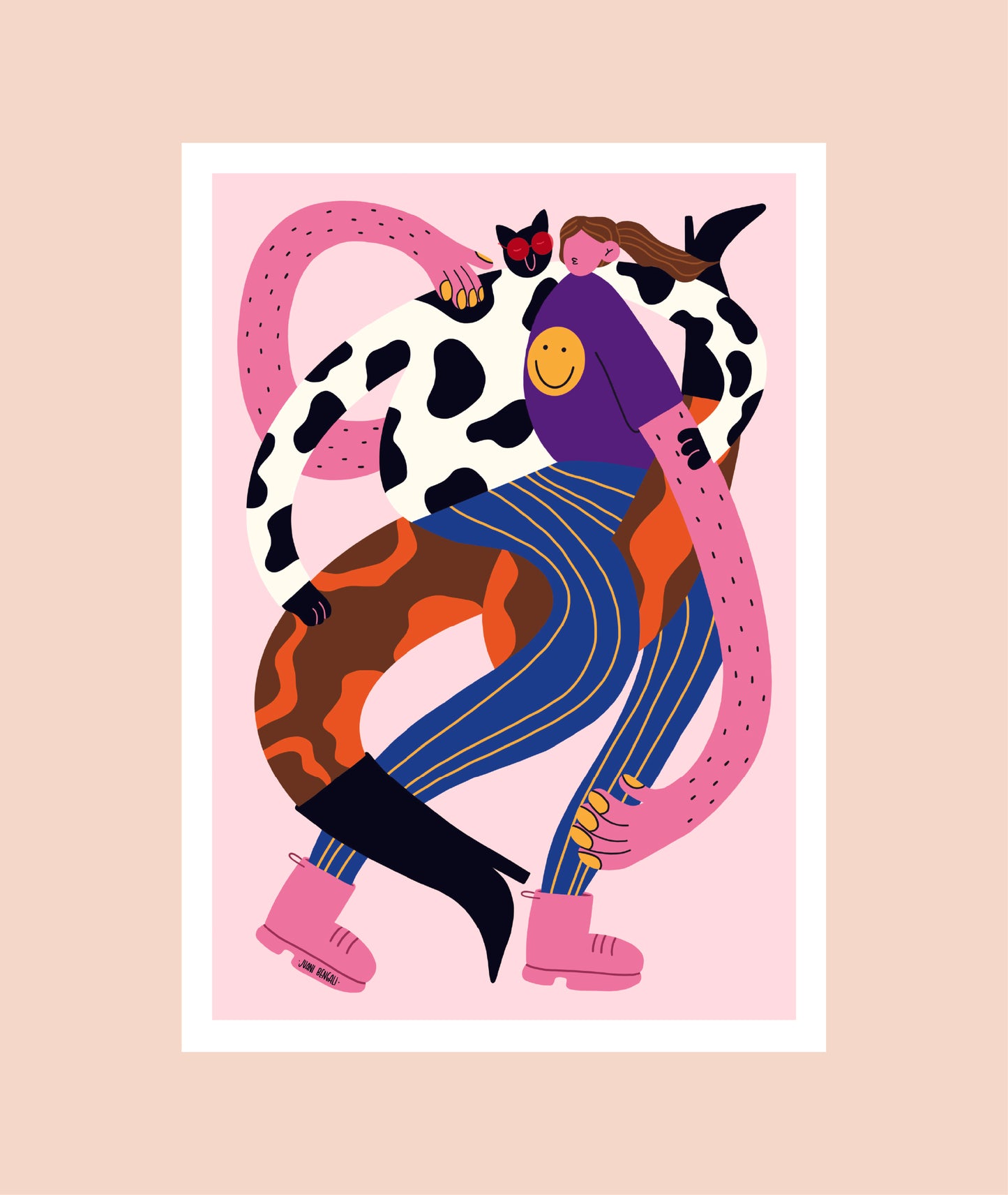 ilustracion dancing cat