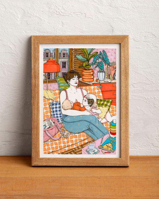 ilustración dando el pecho