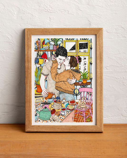 ilustración desayuno con amor