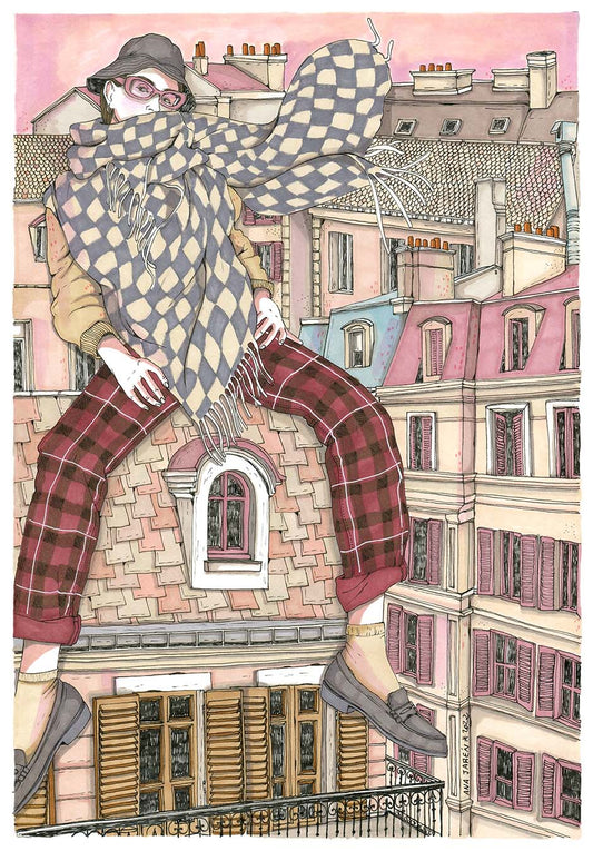 ilustración desde los tejados se piensa mejor