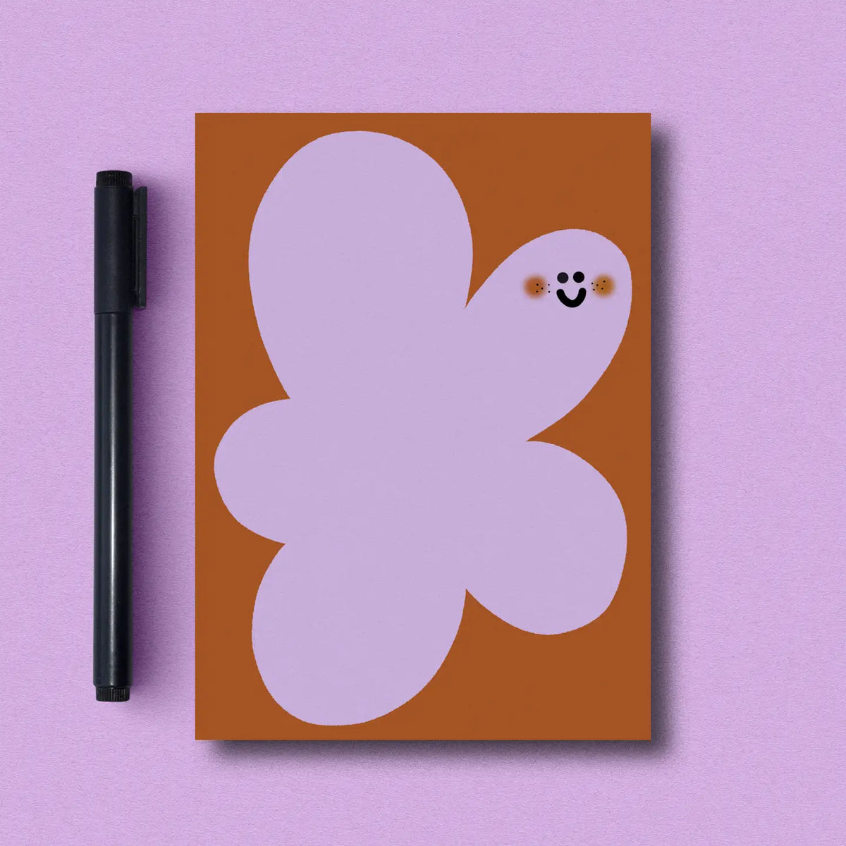 bloc de notas flor lila