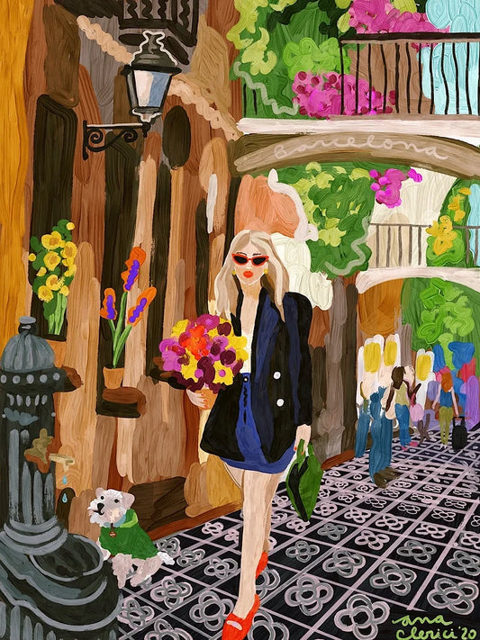 illustration of the streets of barcelona