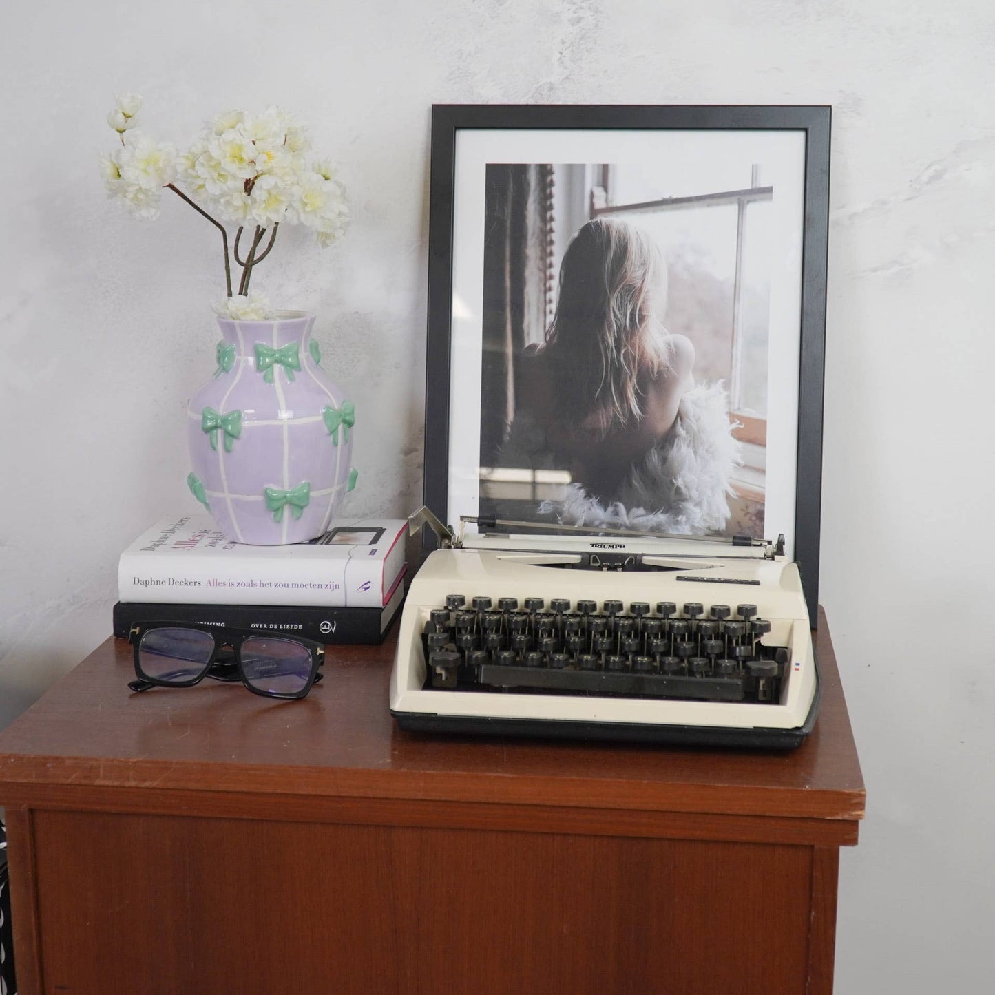 jarron de flores lila