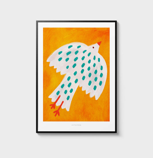 ilustracion pajaro blanco