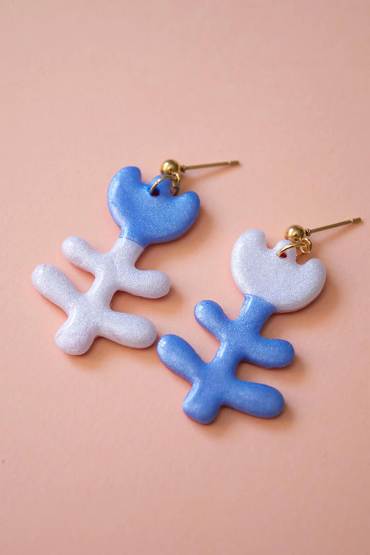Pendientes pendientes amapola mini azul – JULIAHACECOSAS | Tienda de diseño Barcelona