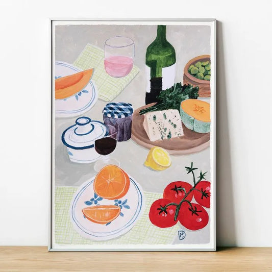 ilustracion melon y queso