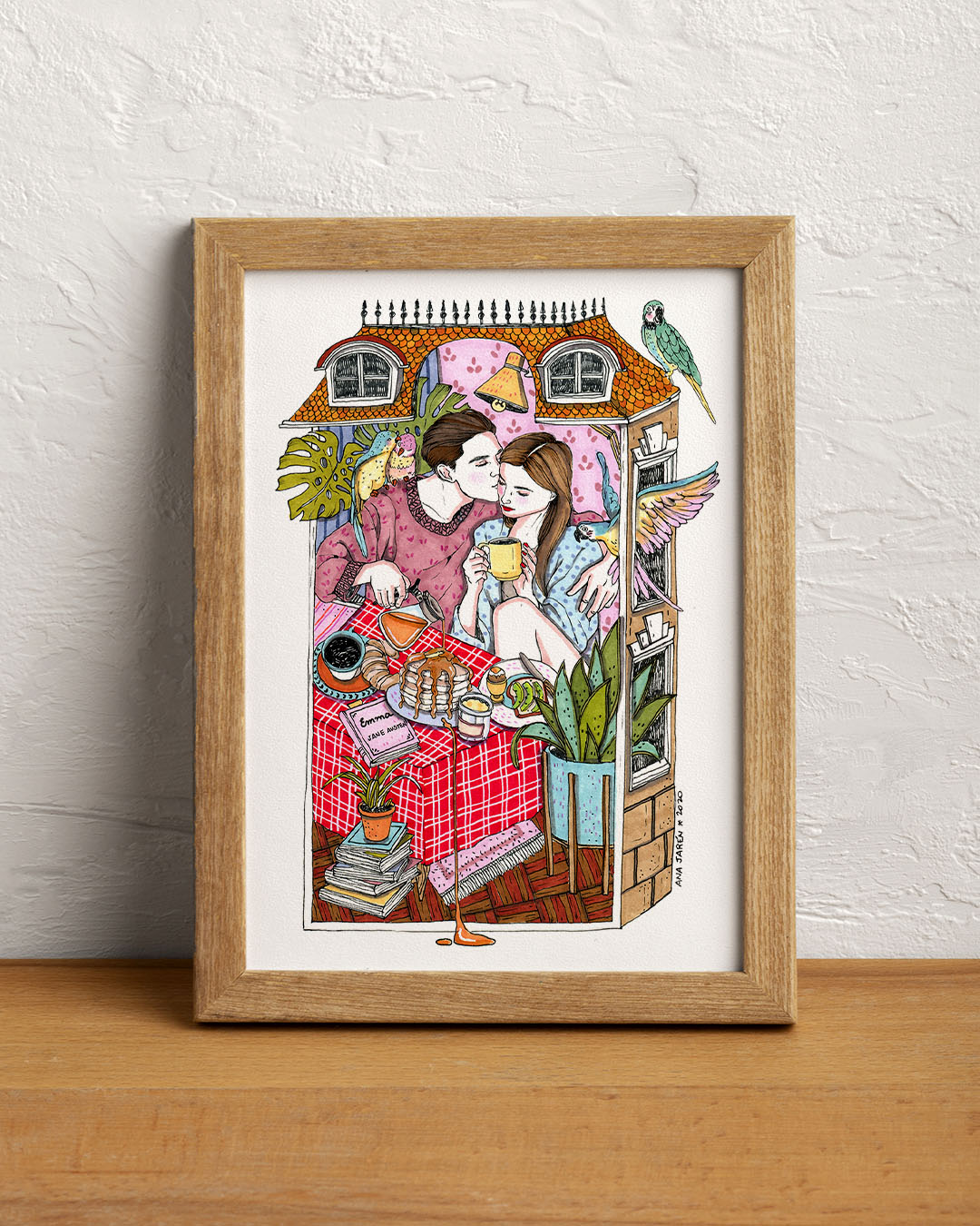 ilustración pareja y brunch