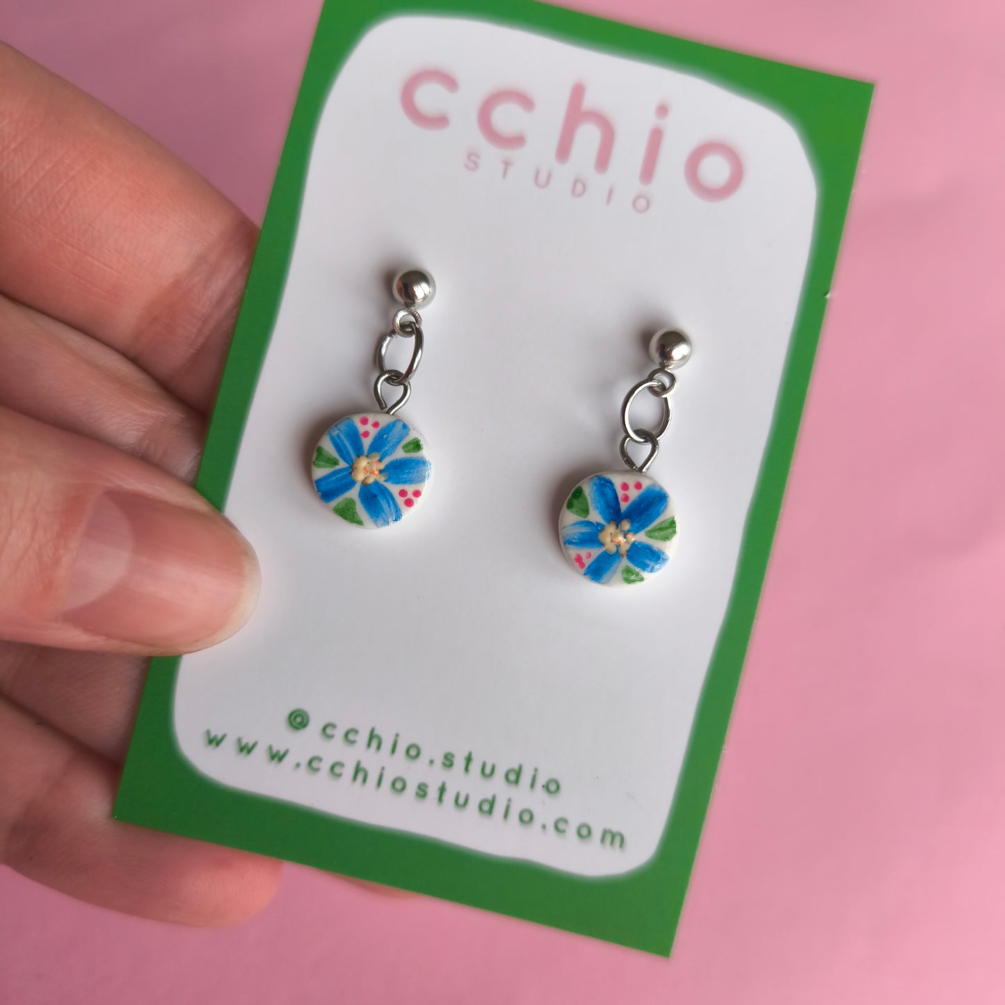 Pendientes pintado mini redondo