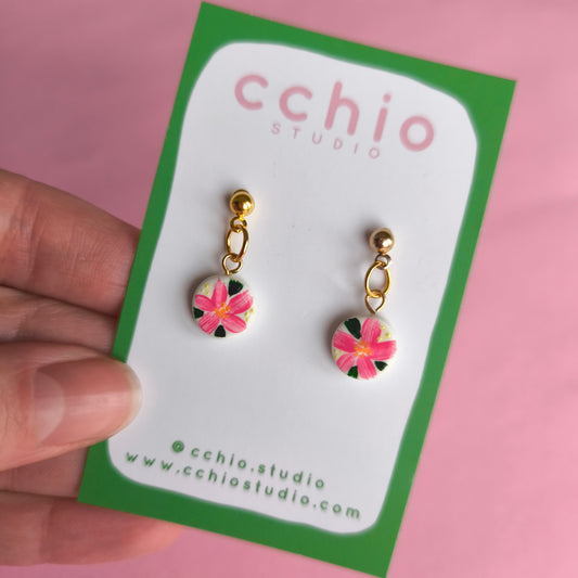 Pendientes pintado mini redondo