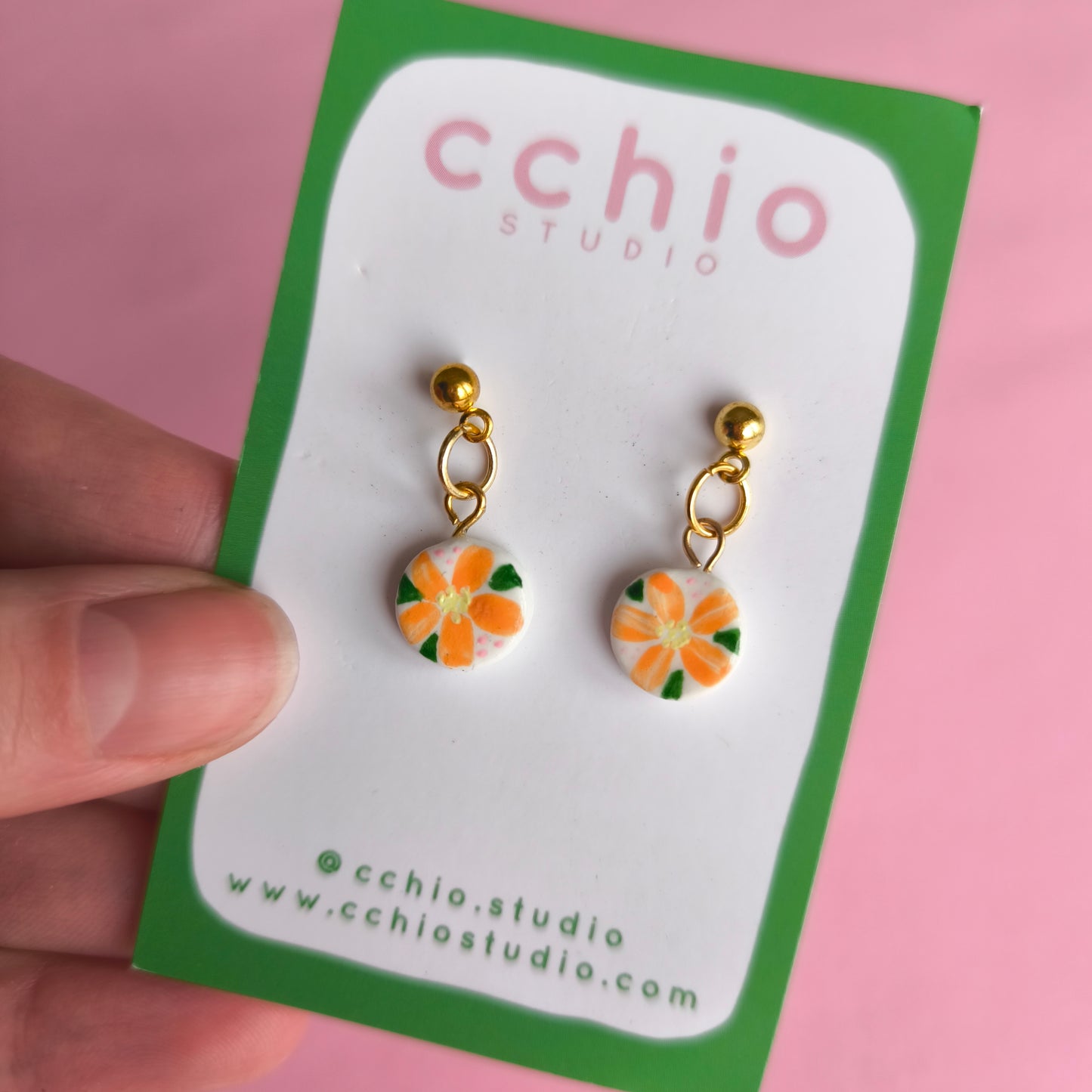 Pendientes pintado mini redondo