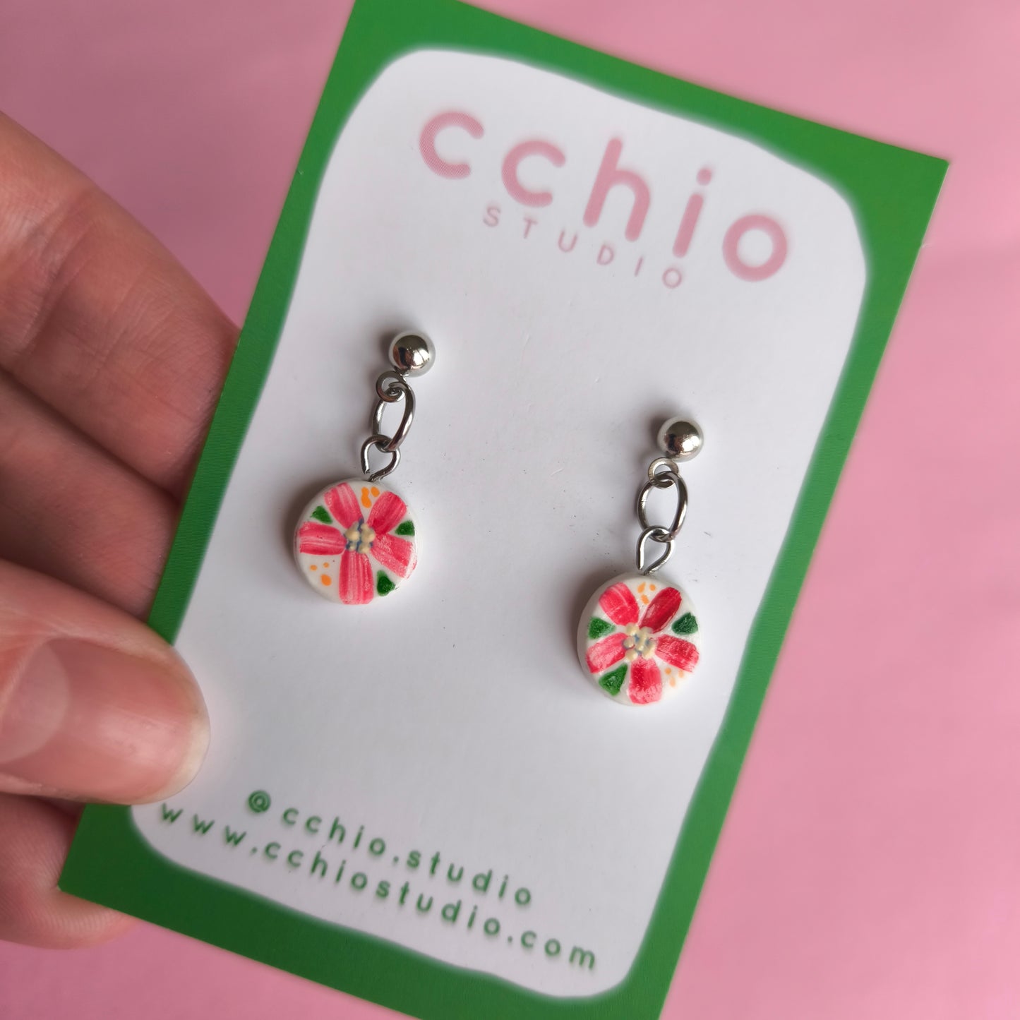 Pendientes pintado mini redondo