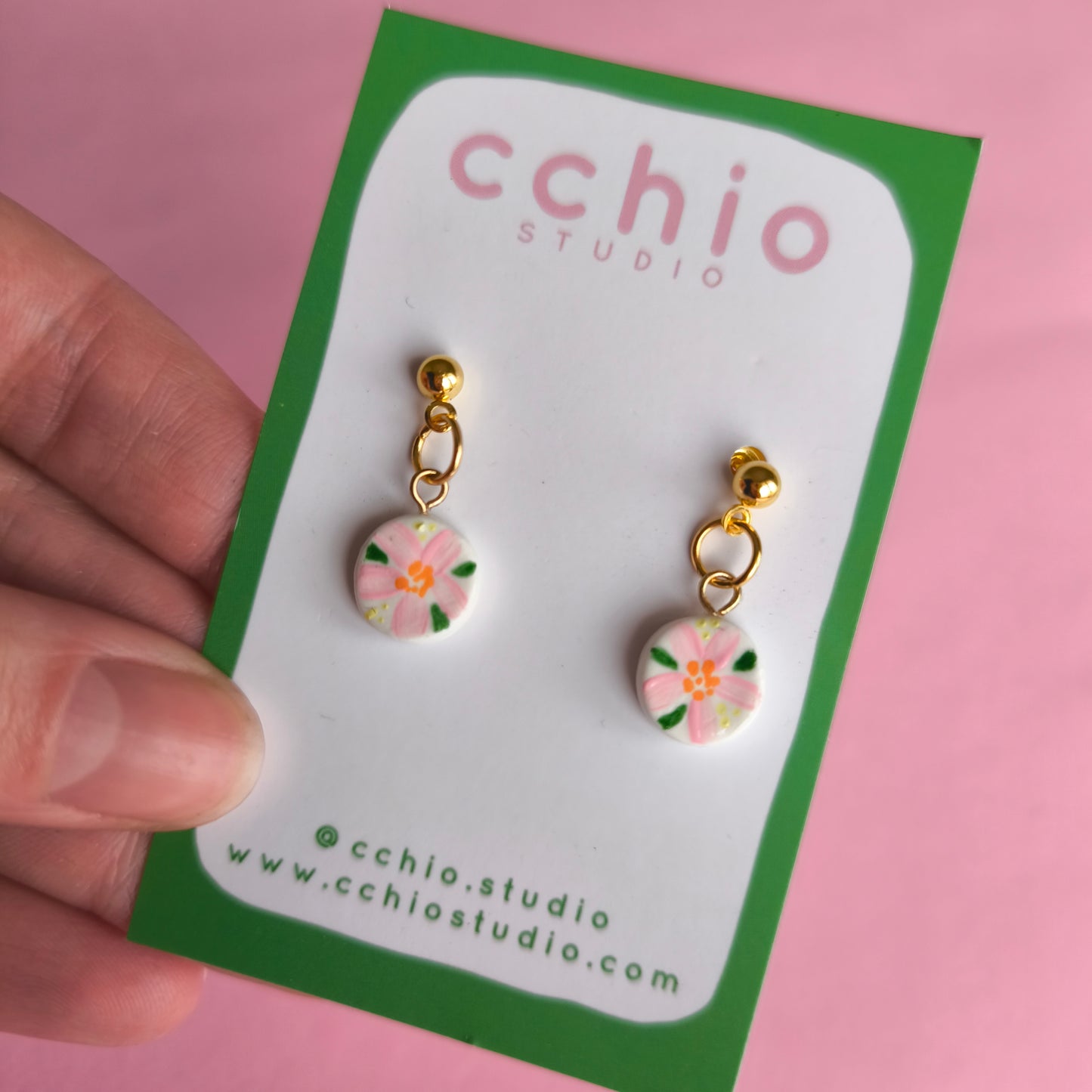 Pendientes pintado mini redondo