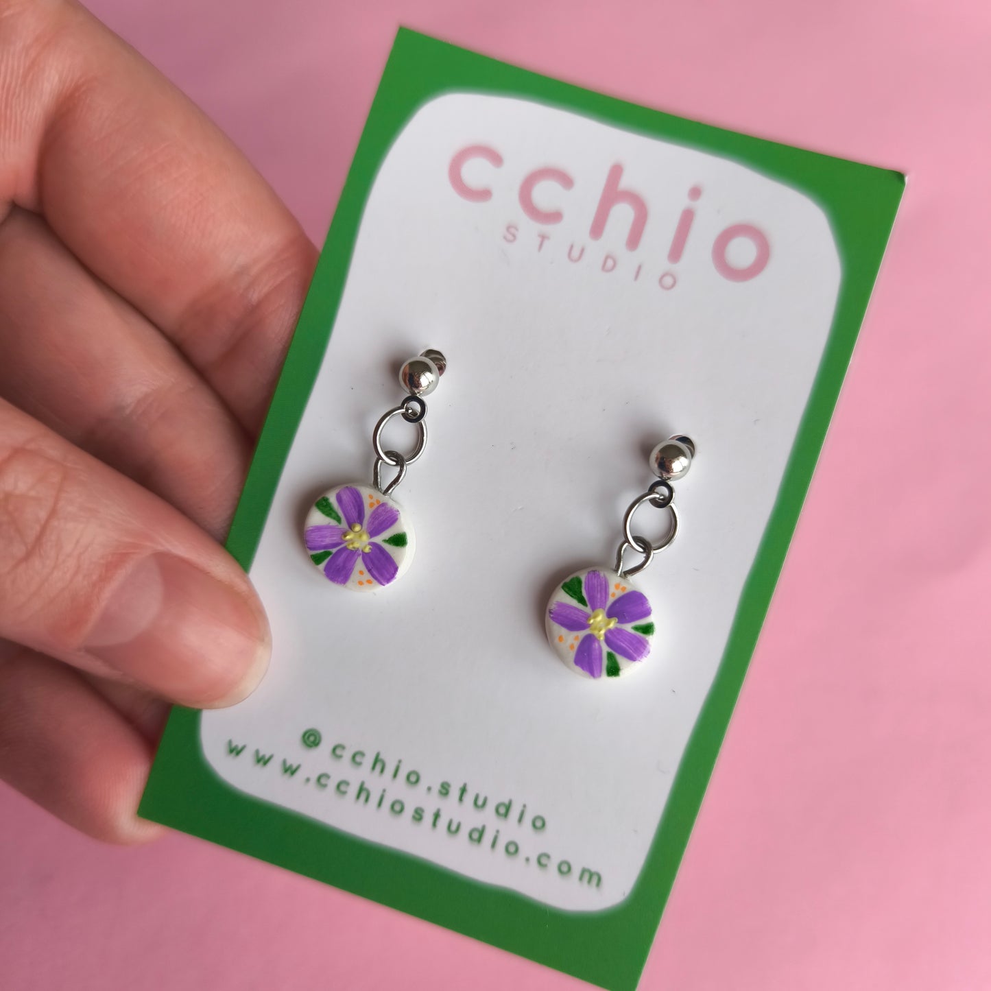 Pendientes pintado mini redondo