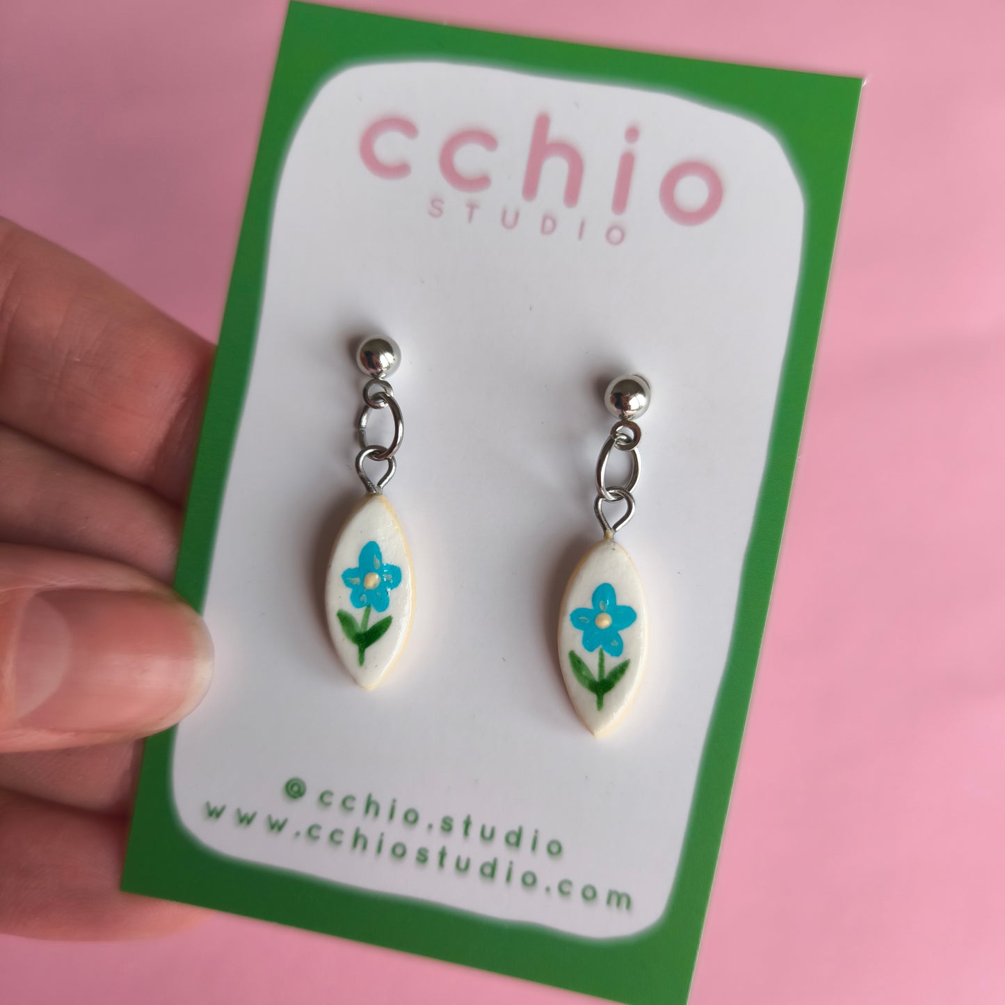 Pendientes pintado mini rombo