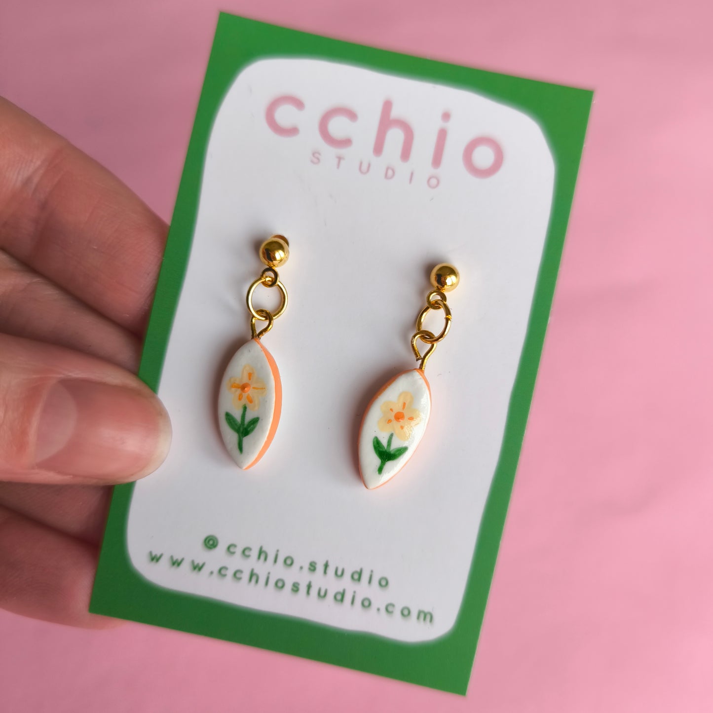 Pendientes pintado mini rombo